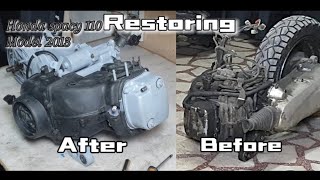 Restoring Honda Spacy 110 Model 2013 PART 4 [upl. by Ennahtur]