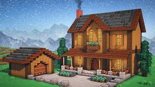 Minecraft How To Build a Log Cabin Tutorial [upl. by Ninazan]