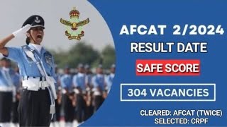 AFCAT 2 2024 EXPECTED CUT OFF 😱 AND RESULT DATE [upl. by Einnoc]