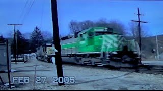 FURX 3041 leads a crazy consist on CSX February 27 2005  Ohiopyle PA [upl. by Niret]