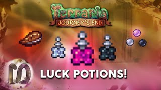 Luck Potions Pearls amp Oyster Fishing Terraria 14 Journeys End  How to get Greater Luck Potions [upl. by Anivram]