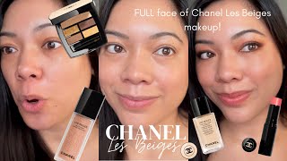 NEW FULL FACE OF CHANEL LES BEIGES MAKEUP Chanel Les Beiges Foundation Blush Eyeshadow Palette [upl. by Letsyrk]