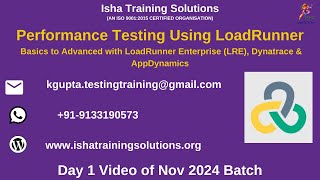 Performance Testing using LoadRunner Day 1 13th November 2024 [upl. by Ahsikym]