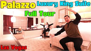 First Time At Palazzo Las Vegas Luxury King Suite Room Tour vlog 2022 [upl. by Wende345]