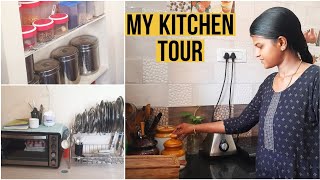 My kitchen tour in tamil  Non modular kitchen organization open shelf kitchen organization tamil [upl. by Bayard]