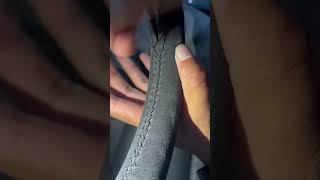 Custom hand sewn steering wheel cover wheelcover sewing automobilealcantara custom oem diy [upl. by Enovad]