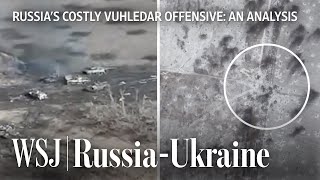 Watch Russian Tanks Run Into the Same Trap Near Vuhledar Ukraine  WSJ [upl. by Nirda]