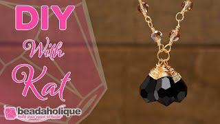 How to Wire Wrap a Preciosa Crystal Drop Pendant [upl. by Nort]