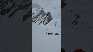 Paragliding on Gasherbrum somewhere camp 1 Climbersnepal mountains 8000films paragliding [upl. by Yuzik]