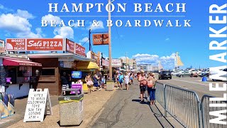 4K Hampton Beach amp Boardwalk Hampton New Hampshire Scenic Walking Tour with binaural 🎧 [upl. by Eiltan]