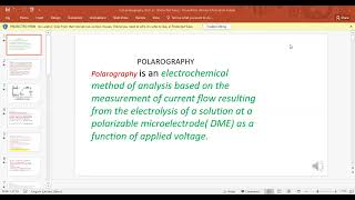 electrochemical analysis polarography [upl. by Waugh]