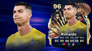 FC 24 CRISTIANO RONALDO 96 TOTS PLUS PLAYER REVIEW I FC 24 ULTIMATE TEAM [upl. by Quartana]