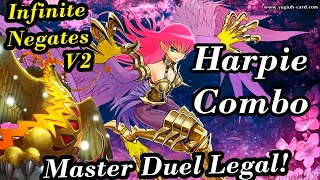 Harpie INFINITE NEGATES Combo V2  Master Duel Legal  YuGiOh February 2024 [upl. by Ulrike]