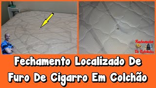 Colchão Com Um Furo De Cigarro Restaurado Isso Foi Um Conserto Localizado [upl. by Llesirg]