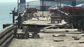 Crews rebuild stormdamaged Capitola Wharf [upl. by Cohbath]