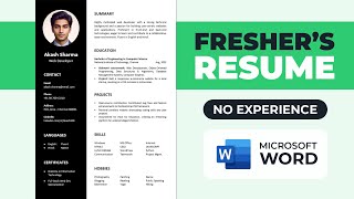 How to Make Resume for Freshers with No Experience in MS Word [upl. by Spense557]