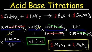 Acid Base Titration Problems Basic Introduction Calculations Examples Solution Stoichiometry [upl. by Okun710]