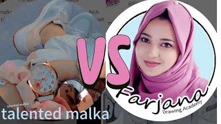 Recreation of farjana drawing academy❤ talented malka vs farjana💕who is best❓ [upl. by Blain831]