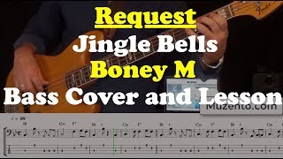 Jingle Bells  Boney M  Bass Cover and Lesson [upl. by Kirbie890]