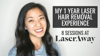 MY 1 YEAR LASER HAIR REMOVAL EXPERIENCE  8 SESSIONS AT LASERAWAY  AMANDAMLIM [upl. by Sheldon]