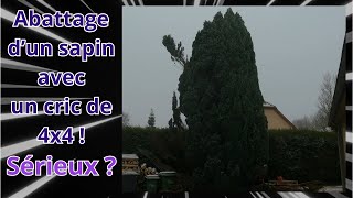 Abattage dun sapin avec un cric de 4x4  Sérieux [upl. by Stormy]