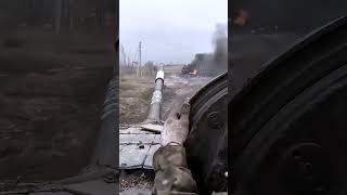 Russian soldiers flee after their T80 tank is hit by Javelin missile [upl. by Saidee581]