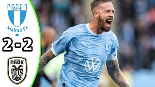 Malmo FF vs PAOK 22 Highlights  Qualification Champions league 2024 eFootball Game Play [upl. by Er703]