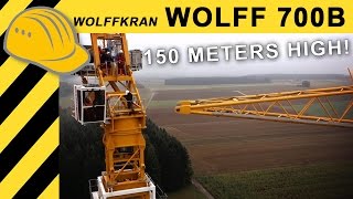 🔥Jobreport WOLFF 700B Towercrane installing 150m Wind Turbine  Wolffkran Windkraft Doku [upl. by Otnas]