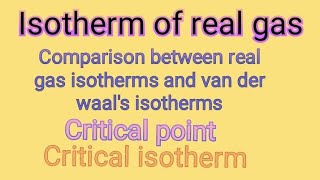 isotherms of real gases and their comparison with van der waals isotherm [upl. by Auqeenwahs]