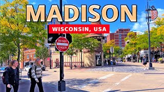 Life in Madison Wisconsin 🇺🇸 4K Downtown Madison Walking Tour [upl. by Burrill]