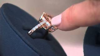 Diamonique Simulated Morganite Ring Sterling or 14K Rose Clad with Lisa Mason [upl. by Noivad]