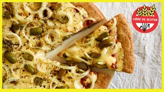 PIZZA SIN GLUTEN apta para celíacos  RECETA FÁCIL con harinas integrales [upl. by Shantee164]