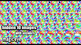 10 stereogram with answers magic eye hidden images [upl. by Nailluj]