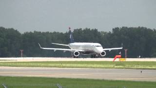 US Airways Embraer ERJ190100IGW Takeoff 17 N947UW Minneapolis International [upl. by Eilram547]