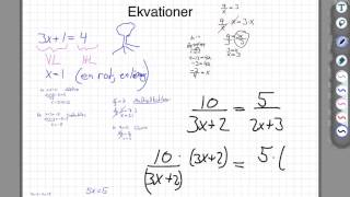 Ekvationer med x i nämnaren [upl. by Nymrak]