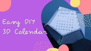 An Easy Way To Make 3D Calendar 2021  DIY Calendar 3D [upl. by Sualkcin]