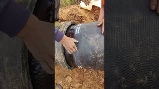 Underground drainage pipe glue bonding connection process [upl. by Ynatirb]