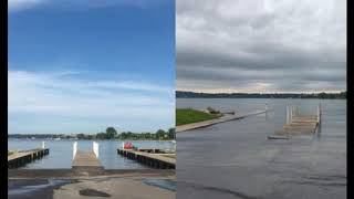 MeteoTsunami Spotted On Lake Michigan Near Traverse City [upl. by Leuas]