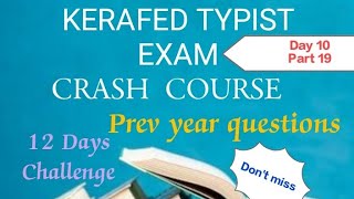 KERAFED TYPIST CRASH COURSE  PREVIOUS QUESTIONS amp ANSWERS kerafed typist exam masteringwdutech [upl. by Wittie]