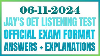 OET LISTENING TEST 06112024 oet oetexam oetnursing oetlisteningtest [upl. by Eiramnna]