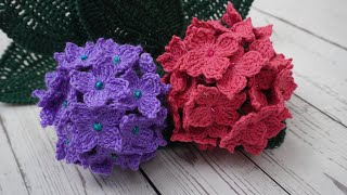 FLOR DE HORTENSIA EN CROCHET PASO A PASO [upl. by Aiahc19]