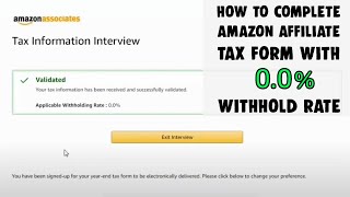 ඇමේසන් ඇෆිලියේට්ස් සිංහලෙන්  How to Complete Amazon Affiliate Tax Information NonUS Applicants [upl. by Cassaundra]