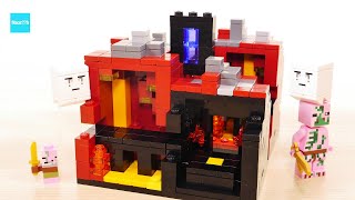 レゴ マインクラフト マイクロワールド ネザー 21106 ／ LEGO MinecraftMicro World The Nether Speed Build amp Review [upl. by Lenzi341]