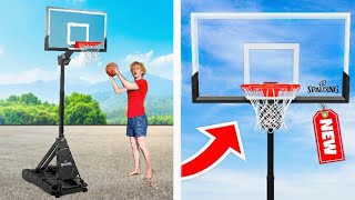 WORLDS BEST PORTABLE BASKETBALL HOOP Spalding Momentous EZ Assembly Hoop Review [upl. by Idroj]