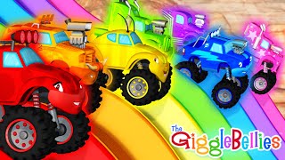 Colors for Kids 🎨  Learn Colors with Monster Trucks Racing  GiggleBellies [upl. by Maze]