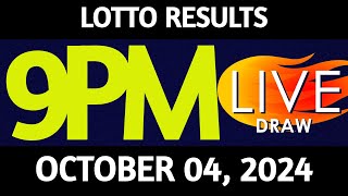 Lotto Result Today 900 pm draw October 04 2024 Friday PCSO LIVE [upl. by Llerrut]