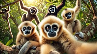 Tranquil Tropics Relaxing with Gibbon Monkeys in the Wild [upl. by Pahl]