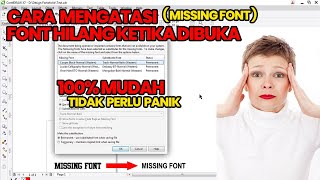 CARA MENGATASI MISSING FONT COREL DRAW MUDAH [upl. by Bhayani828]