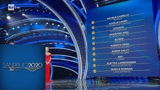 Sanremo 2020  La classifica finale della terza serata [upl. by Atiuqer]