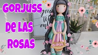 Gorjuss  como hacer muñeca Gorjuss de las Rosas  pastas flexible  porcelana fria [upl. by Jenks]